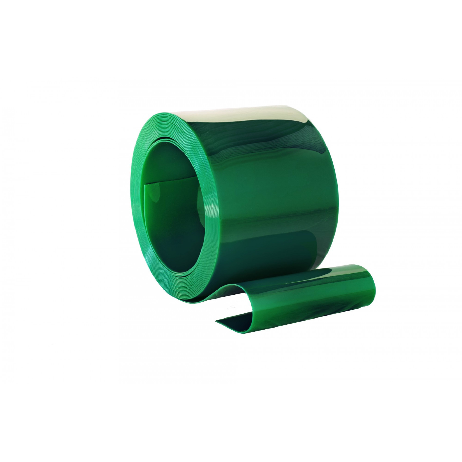 PVC op rol, 300mm breed, 2mm dik, 50 meter lengte, laskwaliteit, kleur groen, transparant
